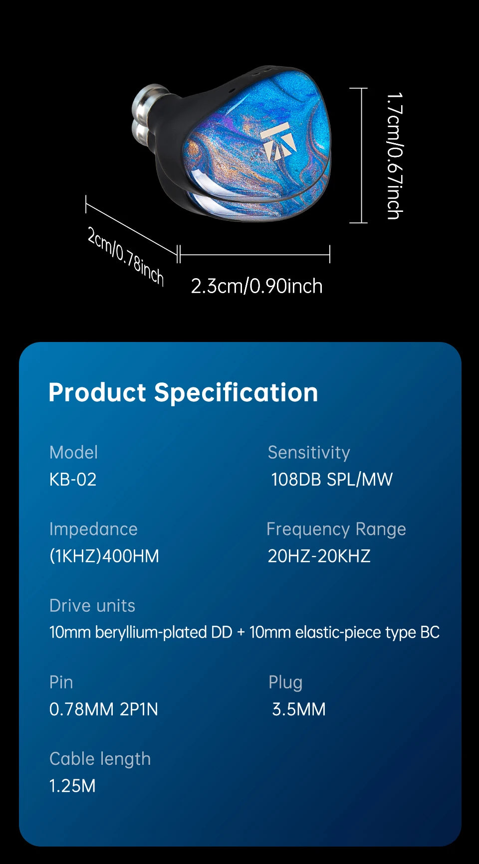 Dual Dynamic Driver IEM Earphones with Detachable Cable Tidesmit