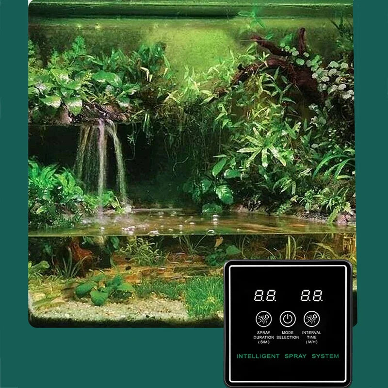 Touch Screen Automatic Mist Rainforest Spray Intelligent Ecological Cylinder Electronic Timer Sprinkler System Kit Control