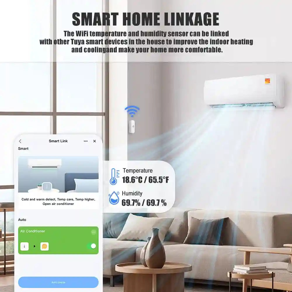 WiFi Temperature & Humidity Sensor | Smart Home Climate Monitor Tidesmit