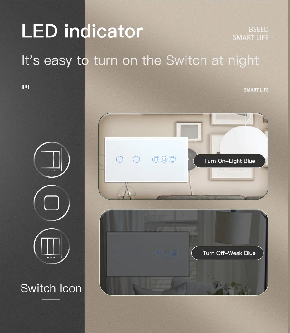 Tidesmit Smart WiFi Shutter Switch - App Controlled Roller Blind Timer Tidesmit