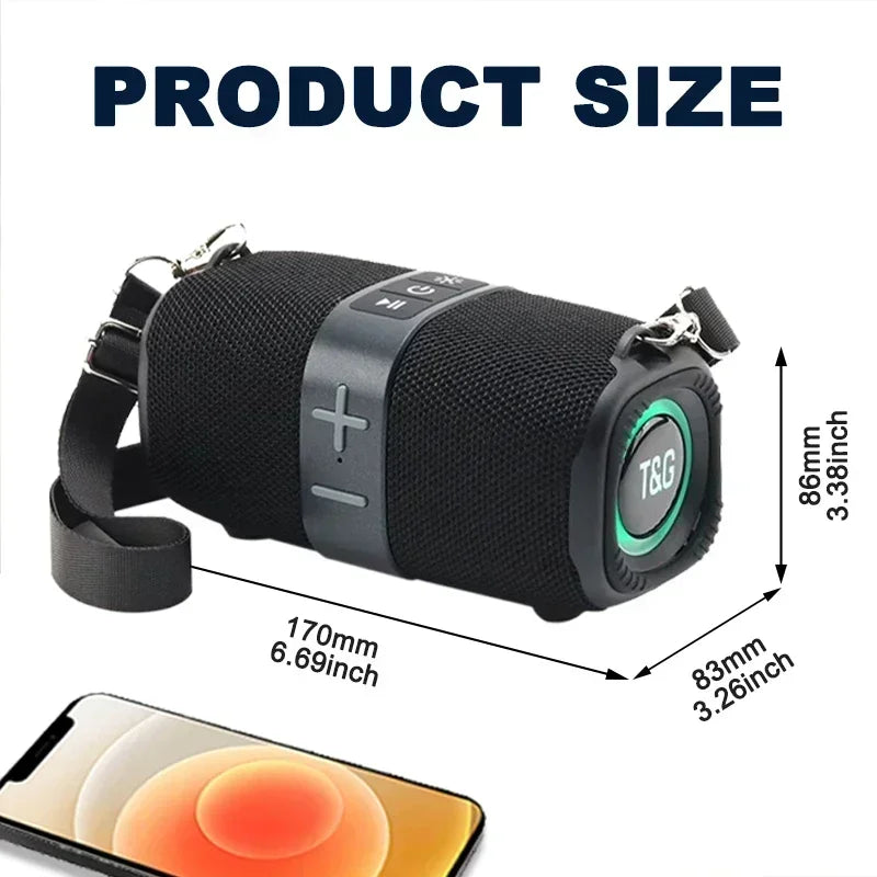 Portable Bluetooth Speaker with RGB Lights & Waterproof Wireless Audio Tidesmit