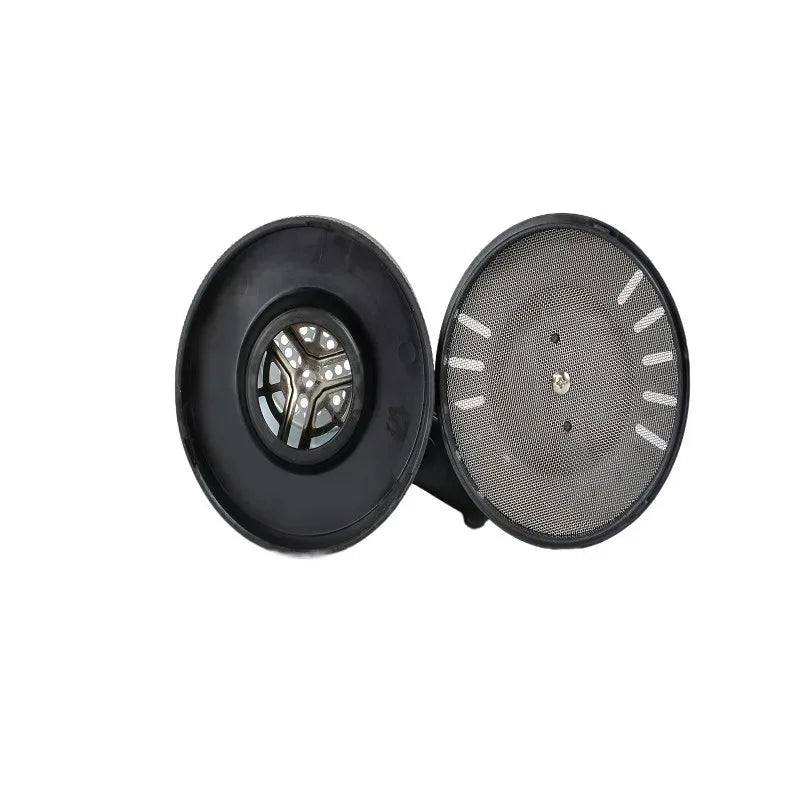 Replacement black plastic coffee maker mesh filter and base insert with stainless steel fine mesh screen.