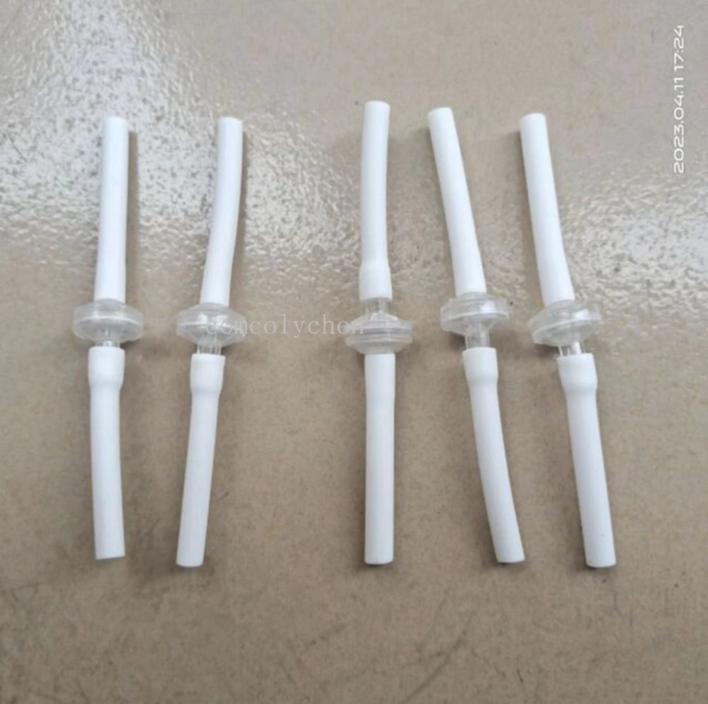 Five white disposable replacement connect tubes for Microneedle RF skin lifting and acne scar removal machines.