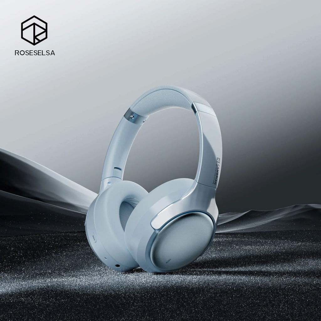Wireless Noise Cancelling Headphones Over-Ear - Studio Audio White Tidesmit