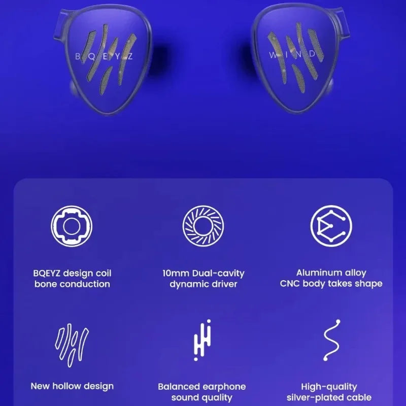 BQEYZ Wind Bone Conduction Dual Driver IEM Headphones by Tidesmit Tidesmit