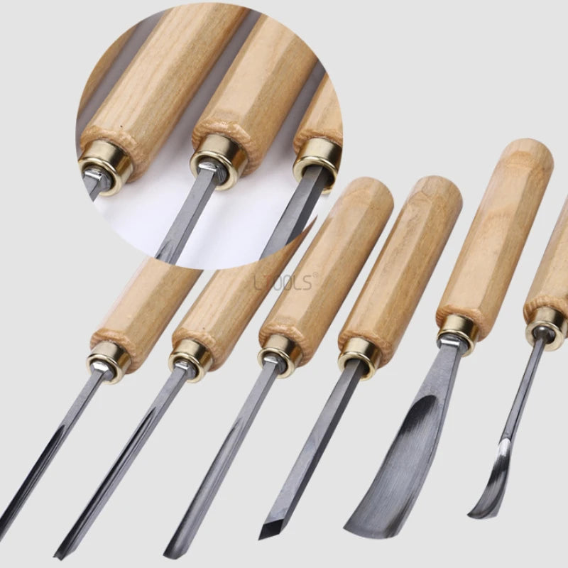 NEW 12pcs Woodworking Chisel Manual Wood Chiseling Wooden Handle Gouges for Carving Wood Carpenter DIY Carving Knife Hand Tools
