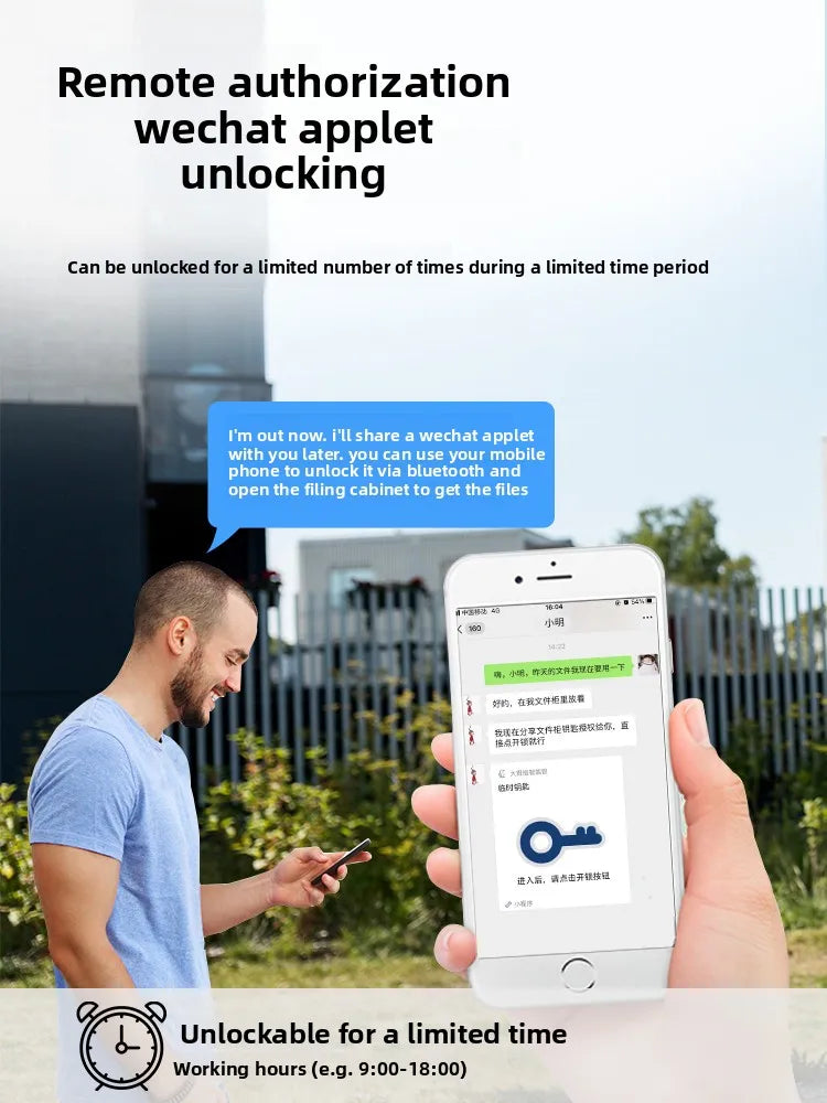 KOB Smart Cabinet Cam Lock - Remote Unlock Fingerprint Password Lock for Office Desk File Metal Cabinet Drawer
