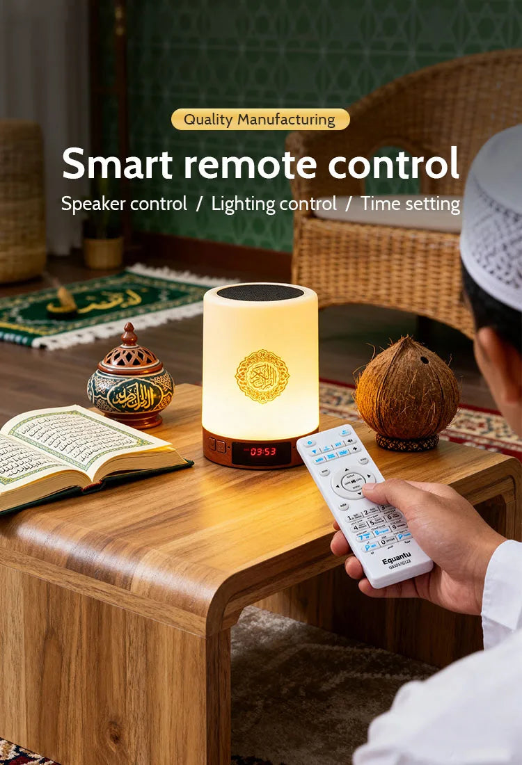 Azan Clock Quran Muslim Islamic Arab Koran Ramadan Bluetooth Speaker Wireless Portable Bright Lamp Holy Night Light Islam Arabic