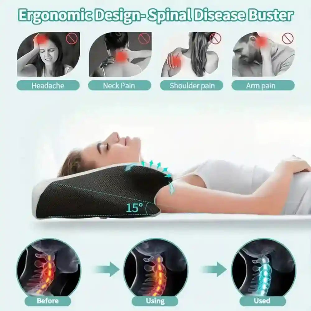 Butterfly Memory Foam Neck Pillow for Cervical Support - Tidesmit Massage Cushion Tidesmit