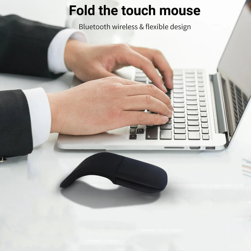 Foldable ARC Touch Wireless Mouse Bluetooth/2.4G Silent Ergonomic Slim Portable Mice for Computer iPad Surface Mac Mobile Office