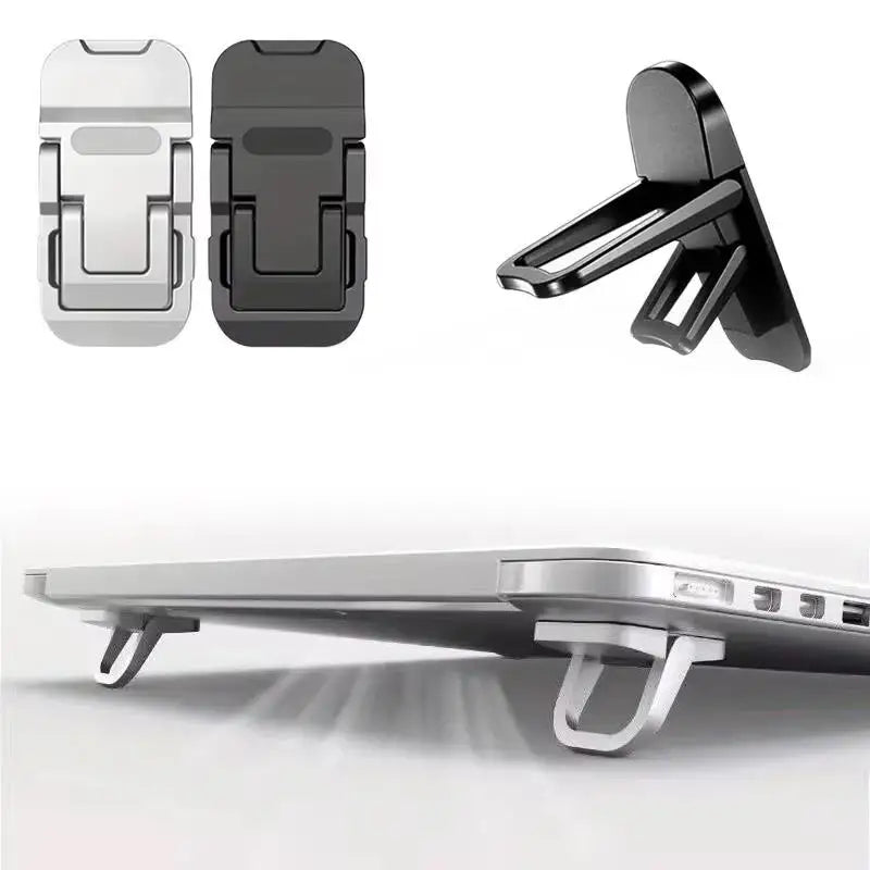 2-pack Hopfällbart Laptopställ - Portabelt Notebook-stöd, Justerbar Höjare, Kylfunktion, Universellt för Laptop och Surfplatta