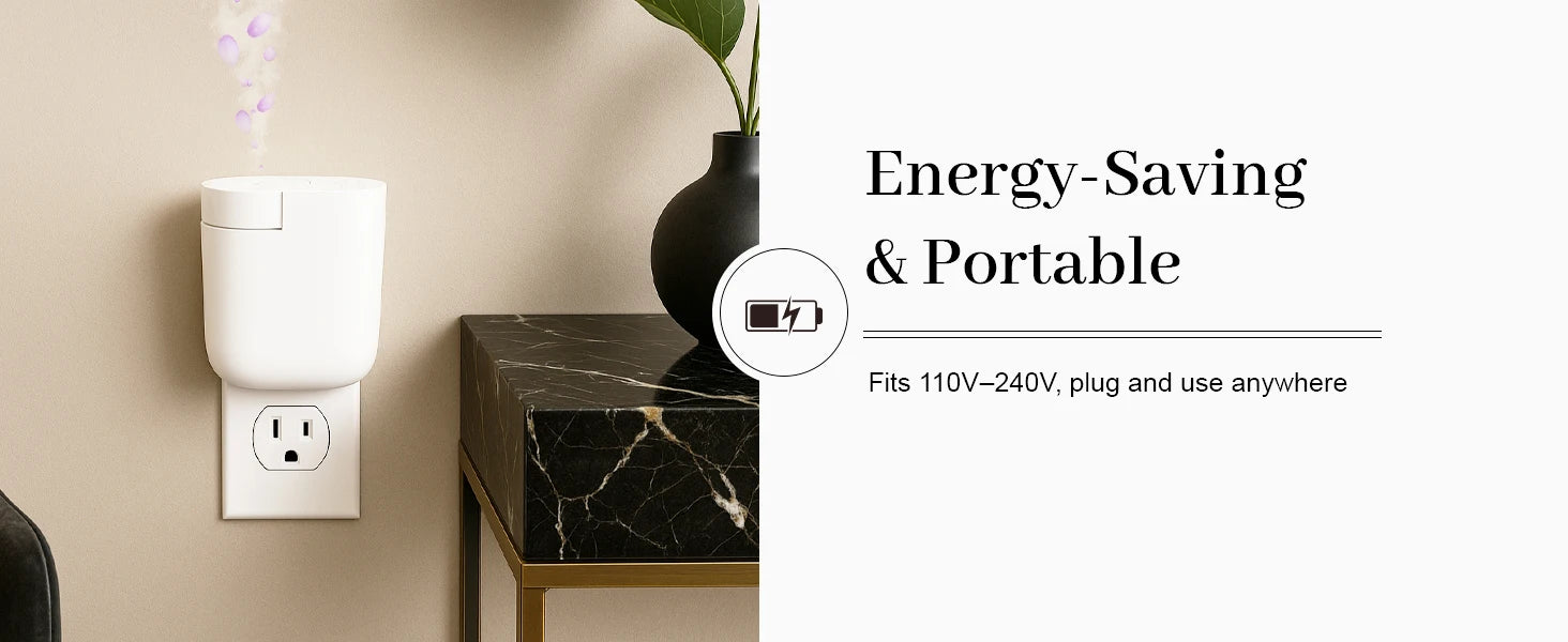 Plug-In Diffuser with Timer Control Scent Intensity Button Bluetooth APP Connectivity Waterless  Diffuser for Home, Hotel,Office