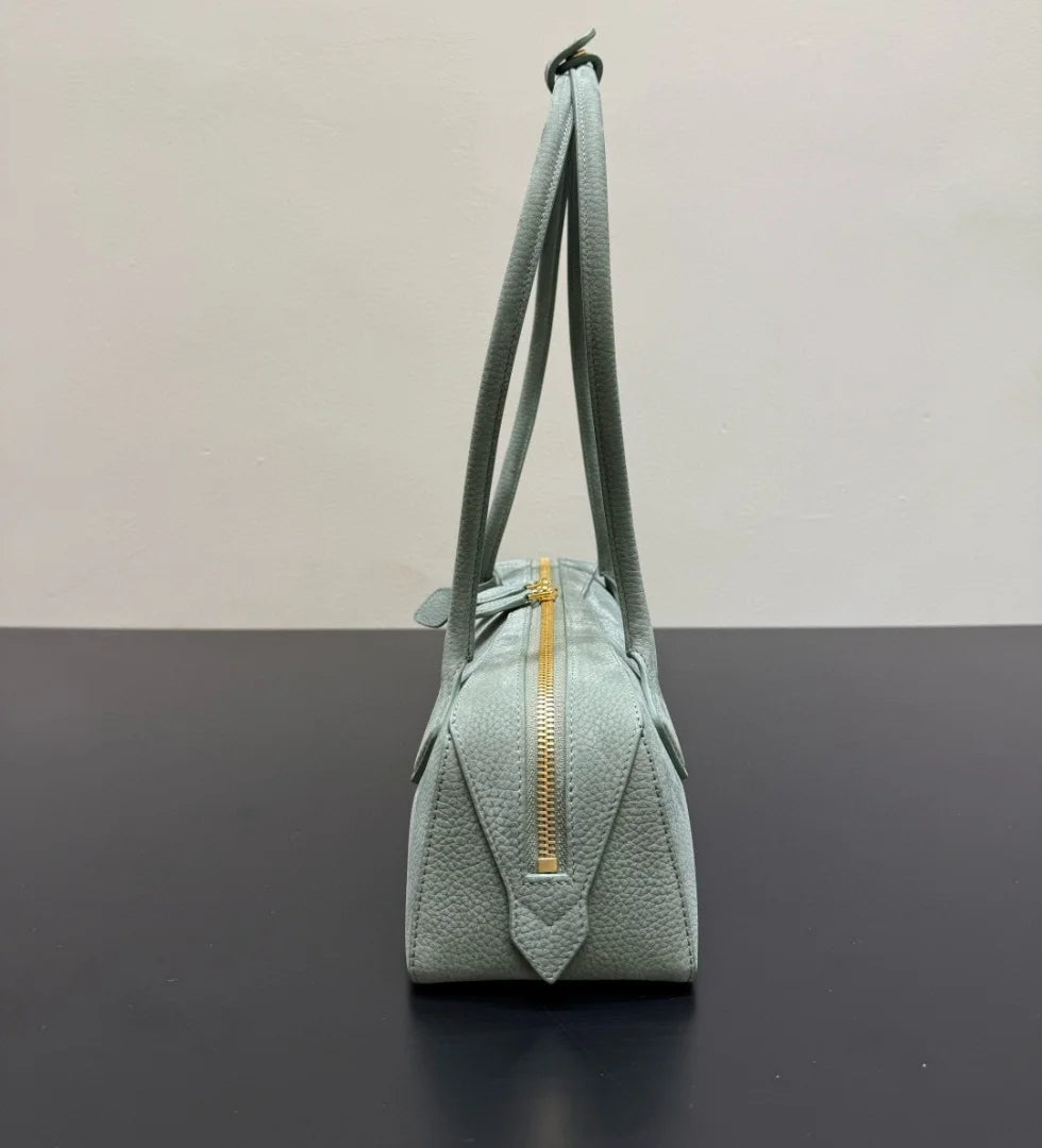 2026 high-quality genuine leather sausage bag, high-end customized high silk gloss leather handbag, women's shoulder bag