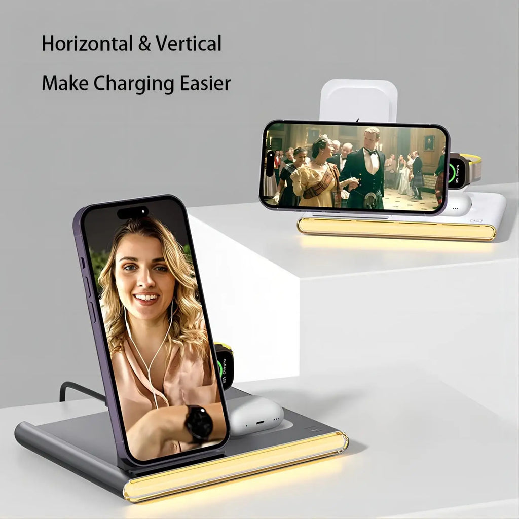 4-in-1 Wireless Charging Station - Qi Certified Multi-Device Fast Charger Tidesmit