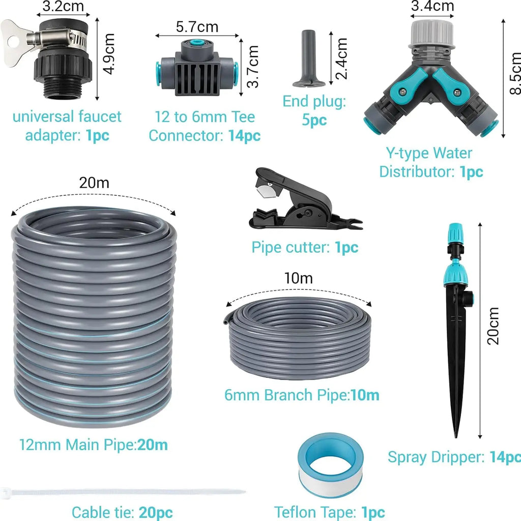 20/30M DIY Drip Irrigation System Automatic Watering System Garden Hose Micro Drip Garden Watering Kits Adjustable Drippers
