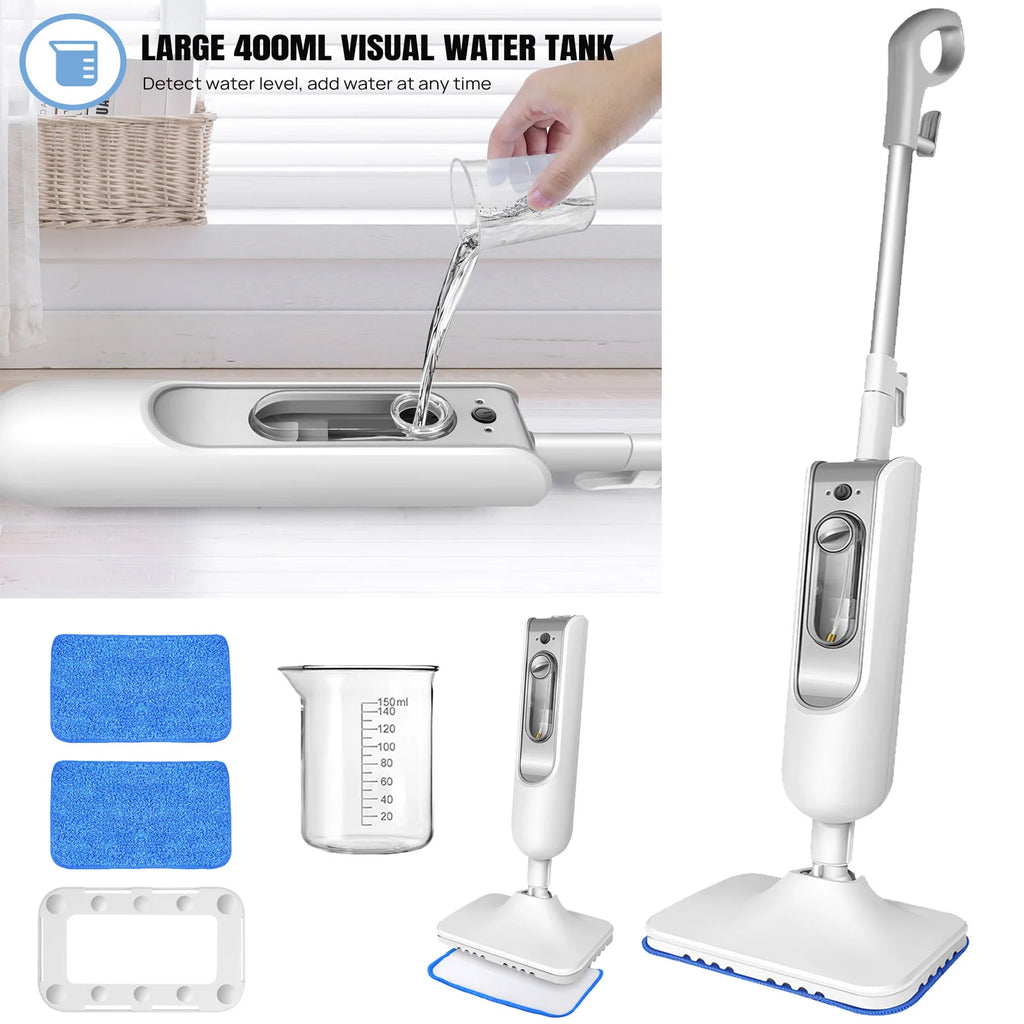 Tidesmit DayPlus 1500W steam mop and detachable steam cleaner for hardwood, laminate floors, and carpets.