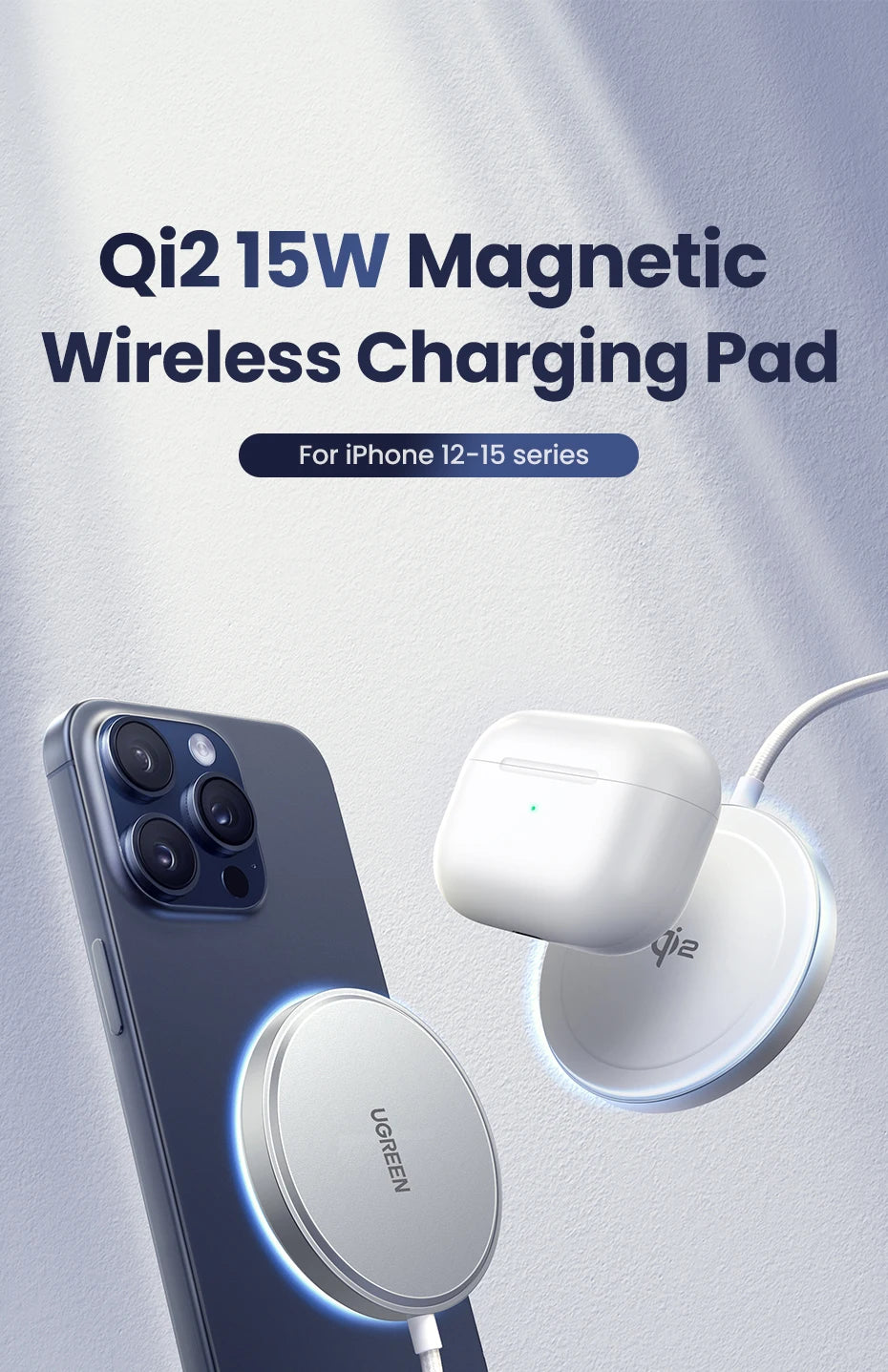Wireless Charger for iPhone 16: Qi2 Certified MagSafe Compatible Pad Tidesmit