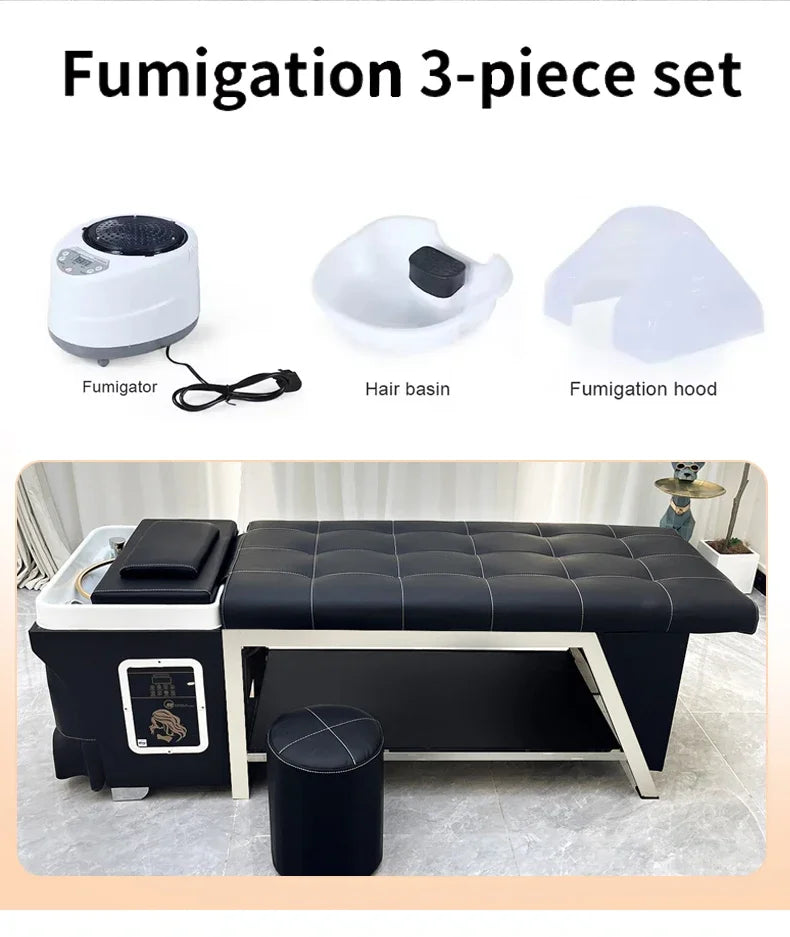 Thai Shampoo Bed With Head Spa Water Therapy System - Professional Grade Massage Chairs Tidesmit