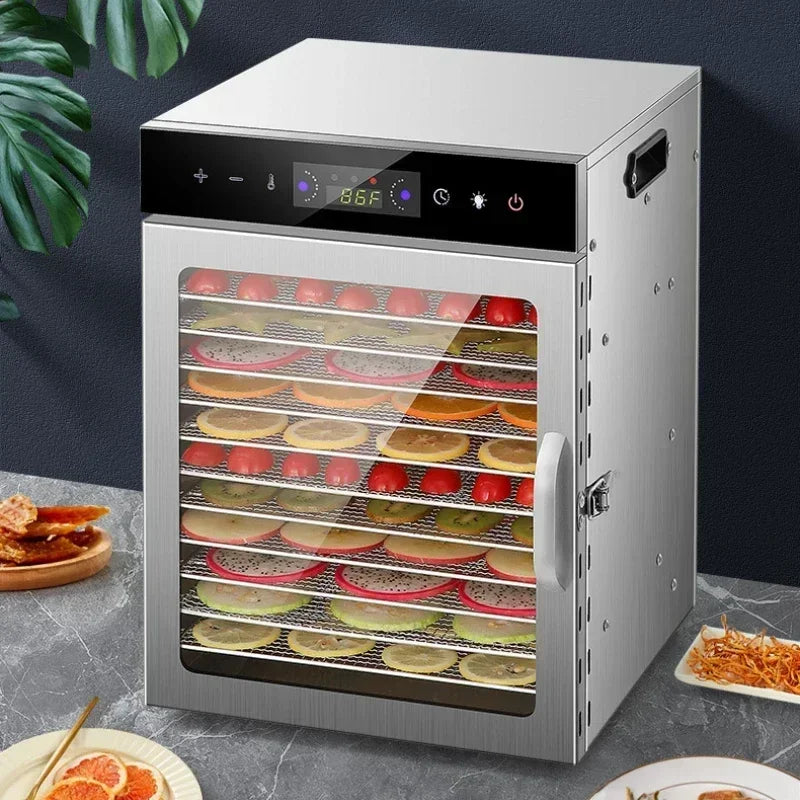 Tidesmit commercial food dehydrator with multi-layer trays for drying fruits, vegetables, snacks, and meat.