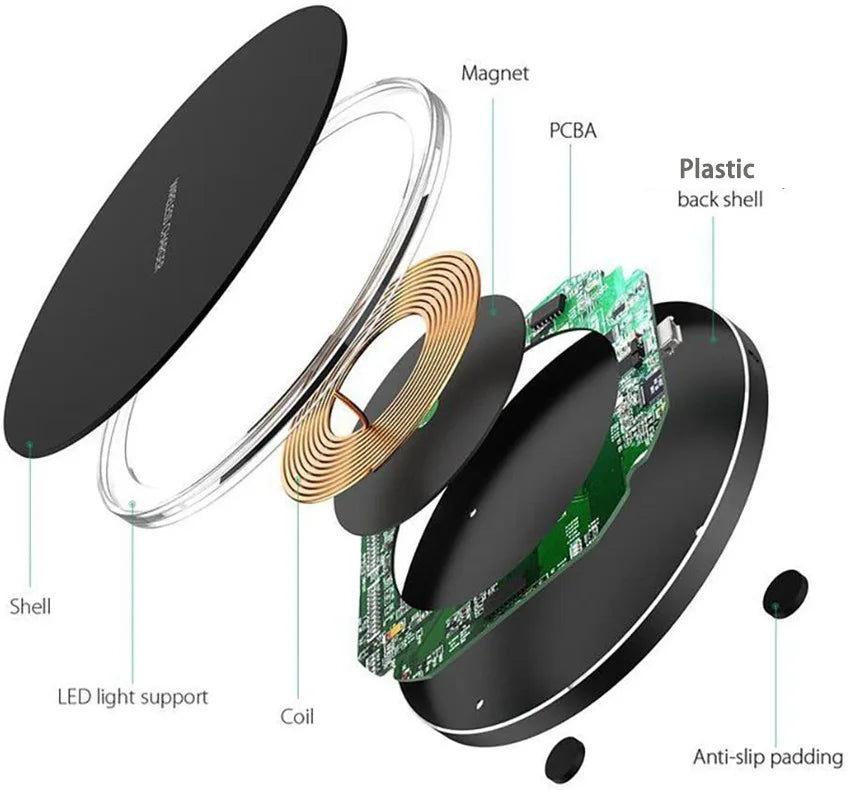 60W Fast Wireless Charging Dock - Qi Certified for iPhone and Samsung Tidesmit