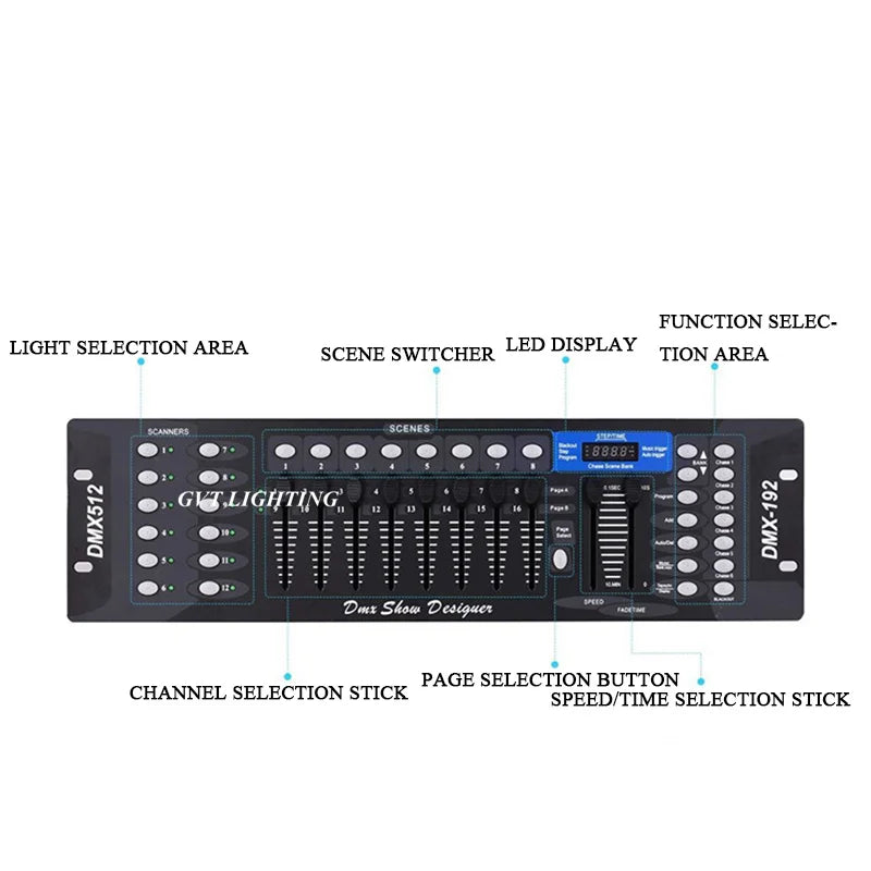 Top-selling New 192 DMX Controller Stage Light 512 DMX Console DJ Controller Equipment Fast Free Shipping