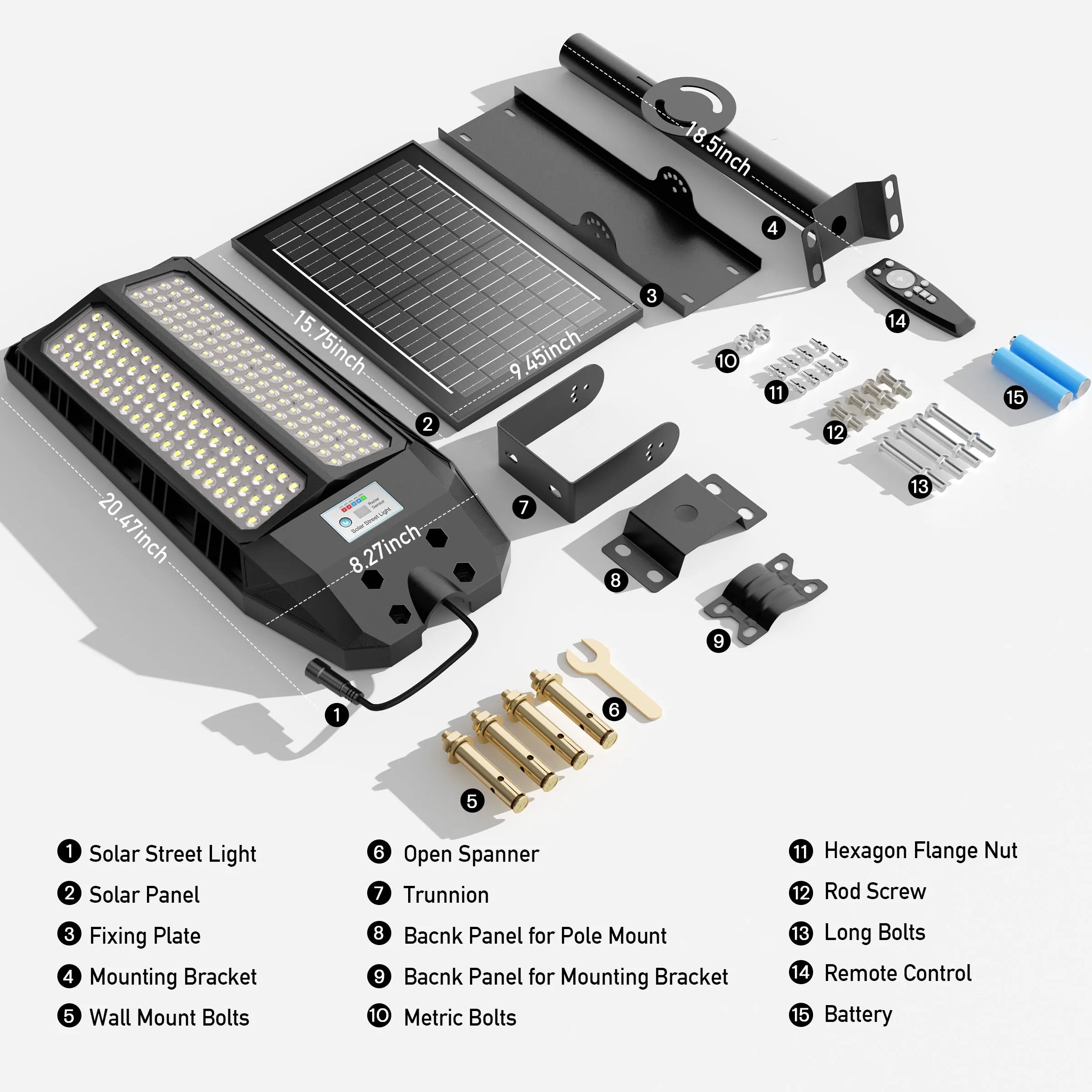 Dual Solar Panel Outdoor Light, Solar Security Light with Motion Sensor and Remote Control, Ultra Bright LED Solar Powered Light, Dusk to Dawn Waterproof Lighting for Yard Garden Driveway
