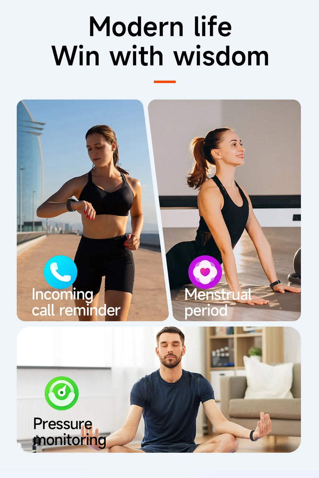 Sport Smart Fitness Tracker Bracelet Global Version Sleep Monitor Heart Rate Pedometer Call Reminder Smartwatch Band Men Women