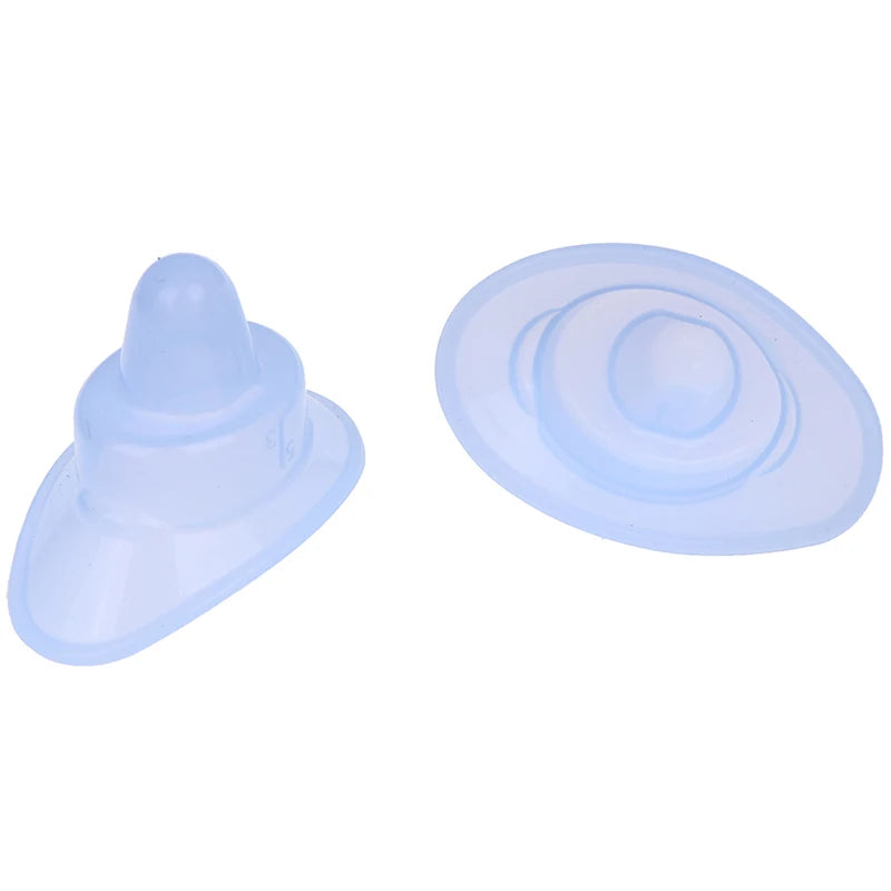 Two light blue reusable silicone eye wash cups for gentle eye cleansing and irrigation in a soft, ergonomic design.