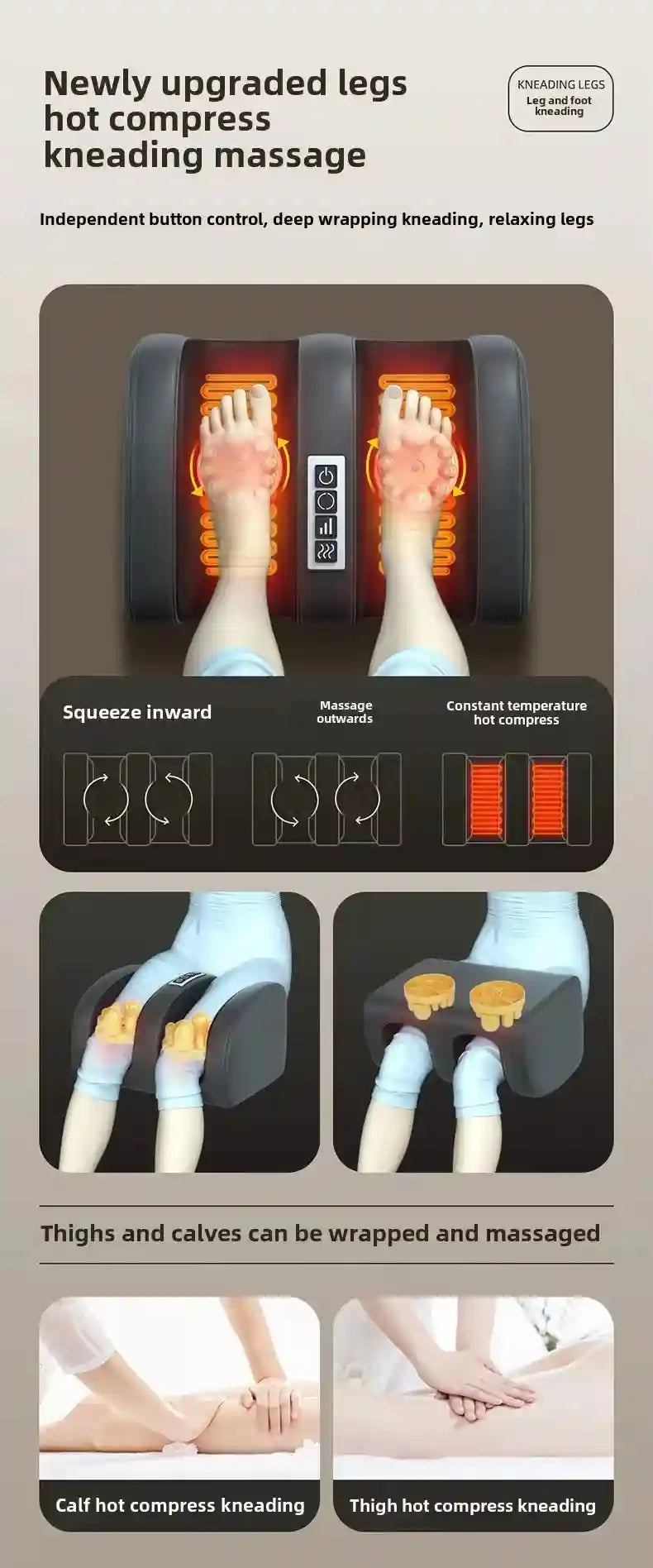 Tidesmit Full Body 5-in-1 Folding Electric Massager with Heat Therapy Massage Roller Tidesmit