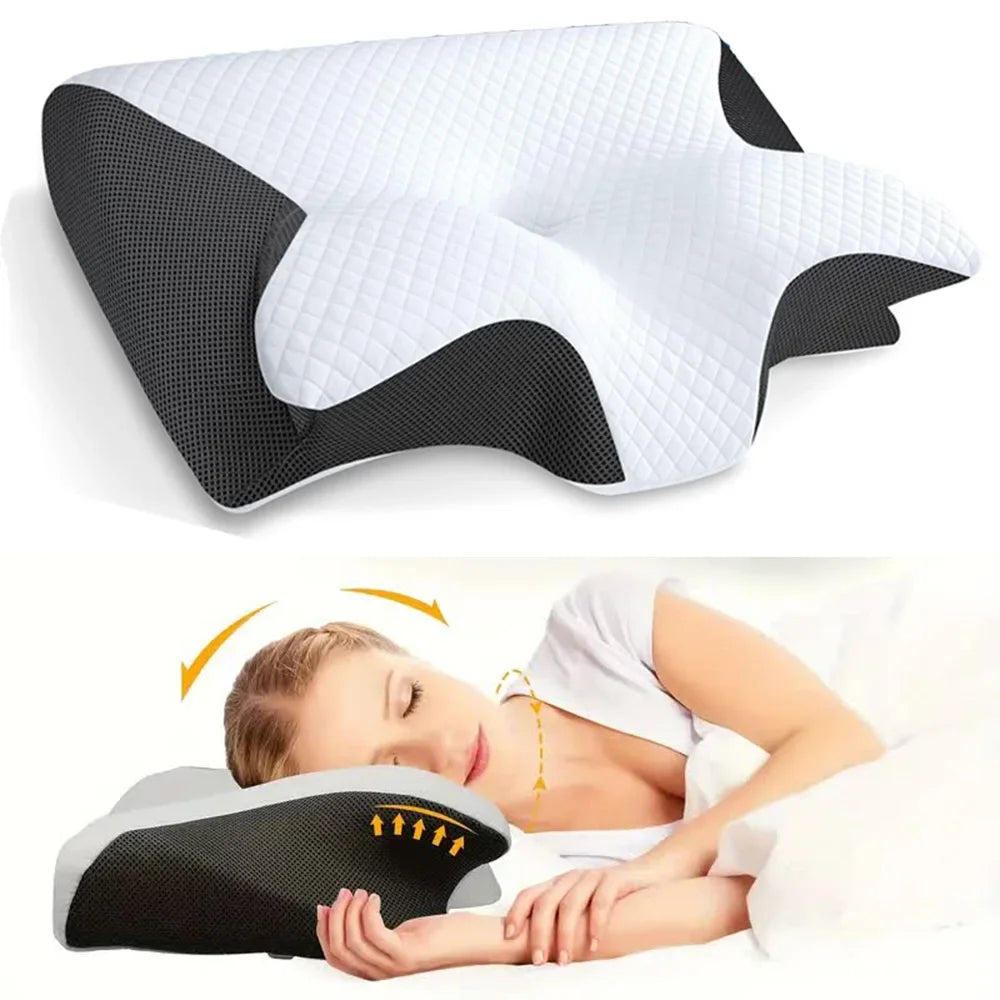 Ergonomic Memory Foam Neck Pillow for Cervical Support - Tidesmit Back Massage Instrument Tidesmit
