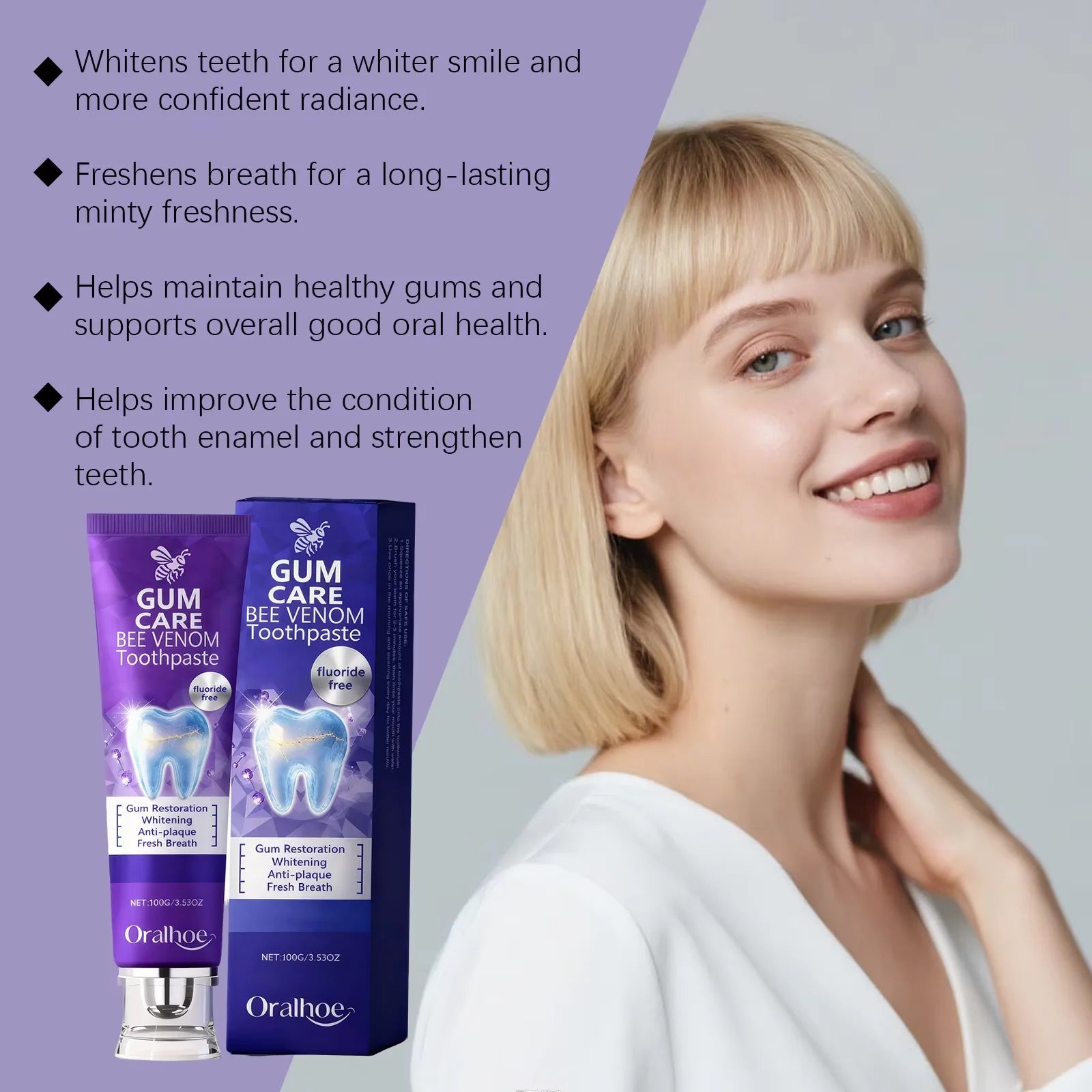 Tidesmit gum repair whitening toothpaste for plaque removal, cavity protection, and fresh breath oral care.