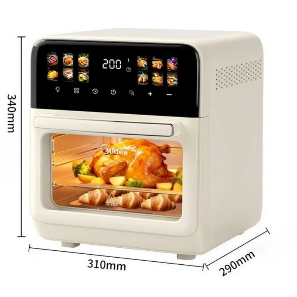 Midea Air Fryer 12.5L Large Upgrade Air Fryer Oven Combo Large Capacity Visual Touch Screen Multi‑Layer No‑Flip Needed 220V