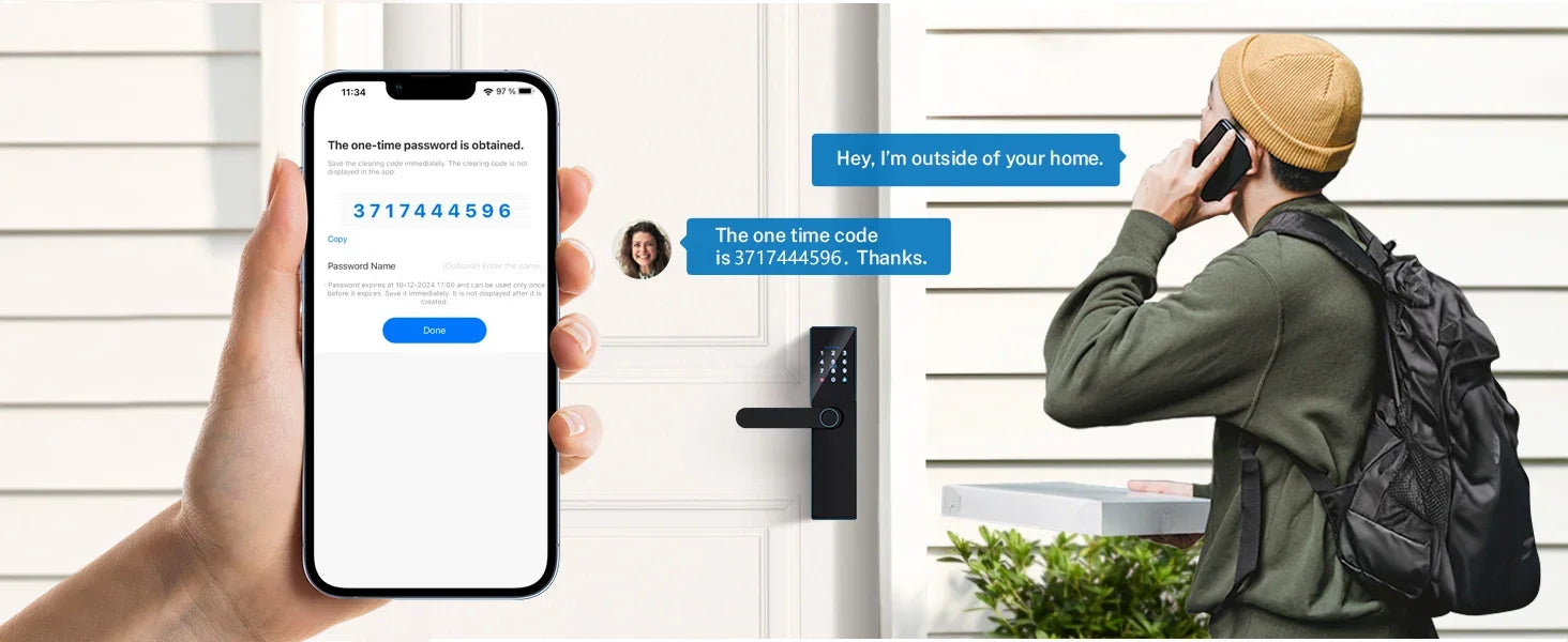 IP65 Waterproof Fingerprint Lock Electronic Door Lock Keyless Entry Door Lock for Front Door Easy Setup and Installation