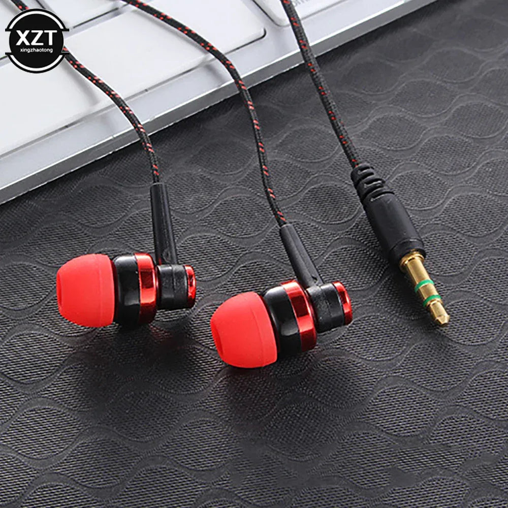 Wired In-Ear Headphones with Mic, Durable Nylon Cable | Tidesmit red Tidesmit