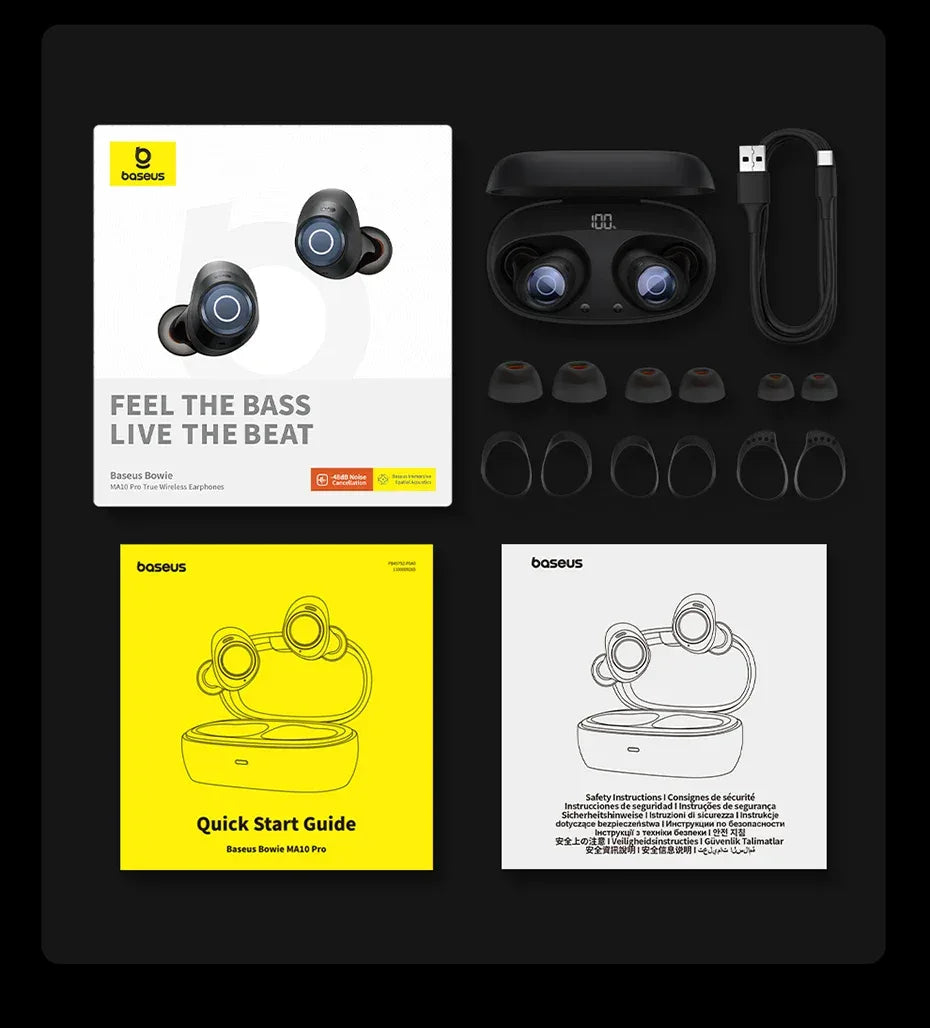 Tidesmit Wireless Noise Canceling Earbuds 48dB ANC MA10 Series Tidesmit