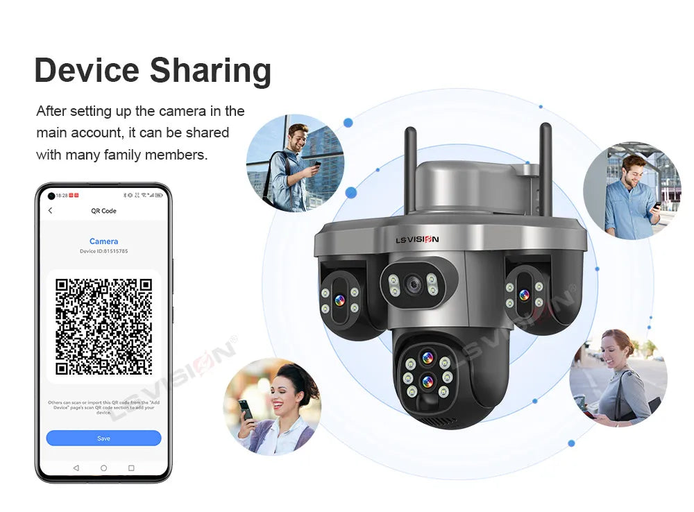 LS VISION 20MP 10X Optical Zoom 4G Solar Camera Outdoor WiFi Three Screen 3PTZ 360° Auto Tracking Security CCTV Camera V380 Pro