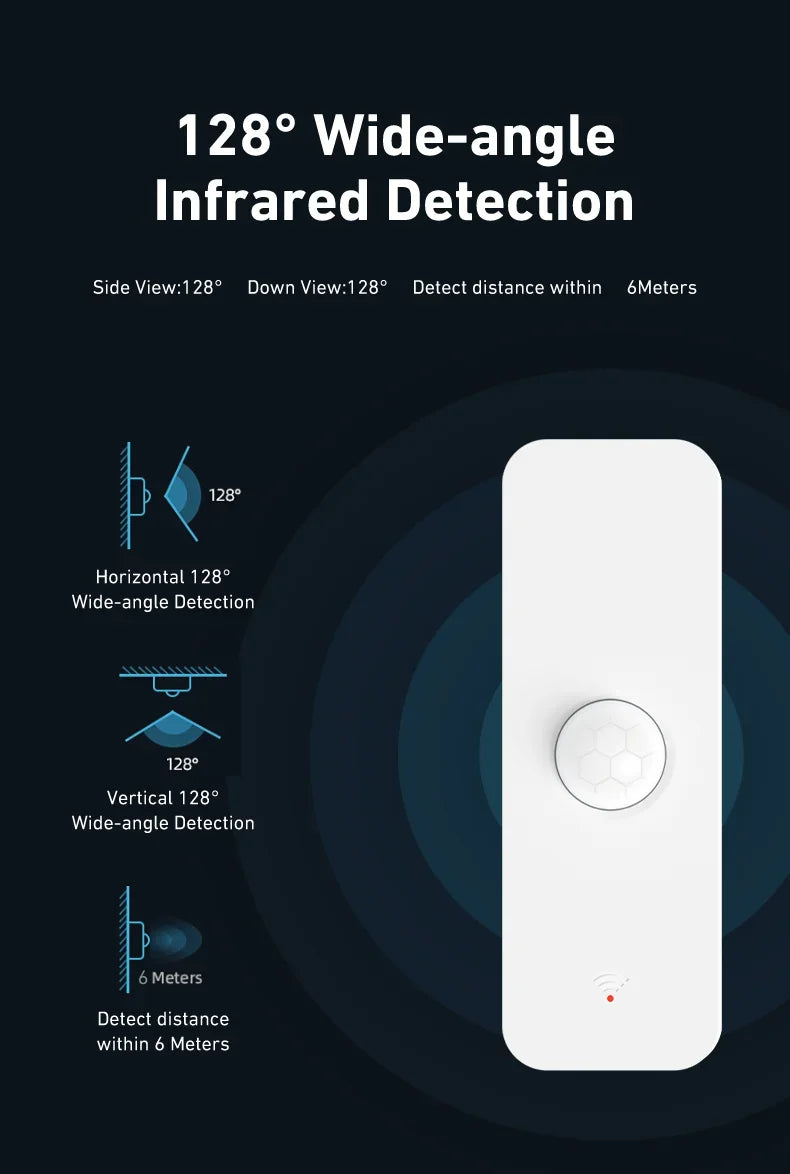 Smart PIR Motion Sensor WiFi Infrared Detector for Home Automation Tidesmit