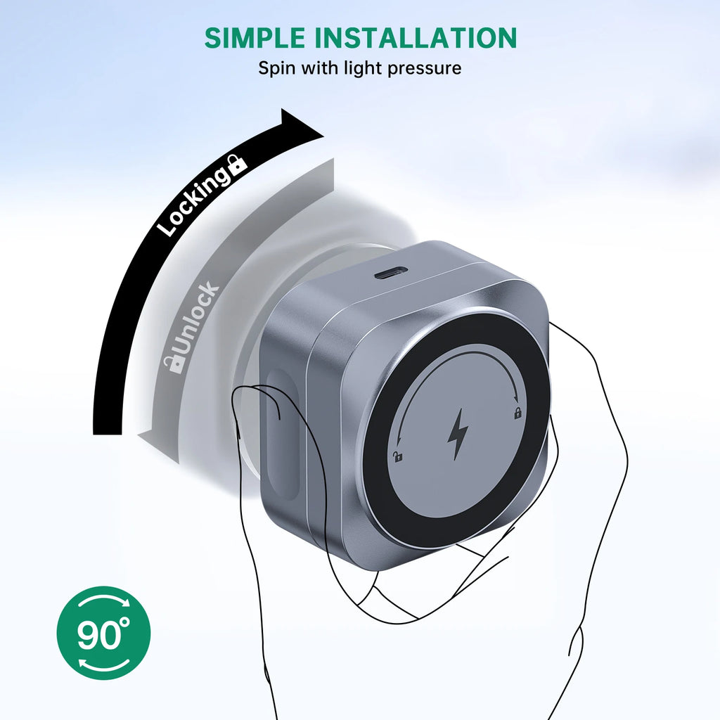 Magnetic Wireless Car Charger: MagSafe Compatible Foldable Suction Mount Tidesmit