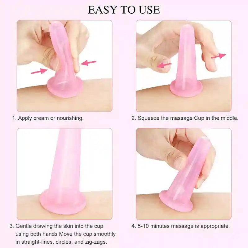 Silicone Facial Cupping Massage Cups - 2-Piece Anti-Aging Set Eye Massage Instrument Tidesmit