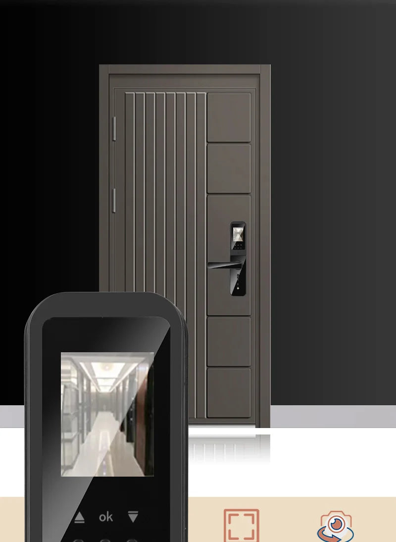 XSDTS New Tuya Wifi Digital Electronic Smart Door Lock With Biometric Camera Fingerprint Smart Card Password Key Unlock