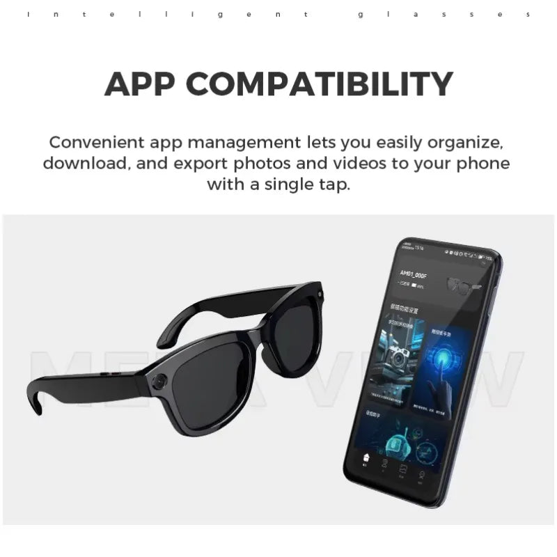 Smart Glasses With 8MP AI Camera and Spatial Audio - Tidesmit Tidesmit
