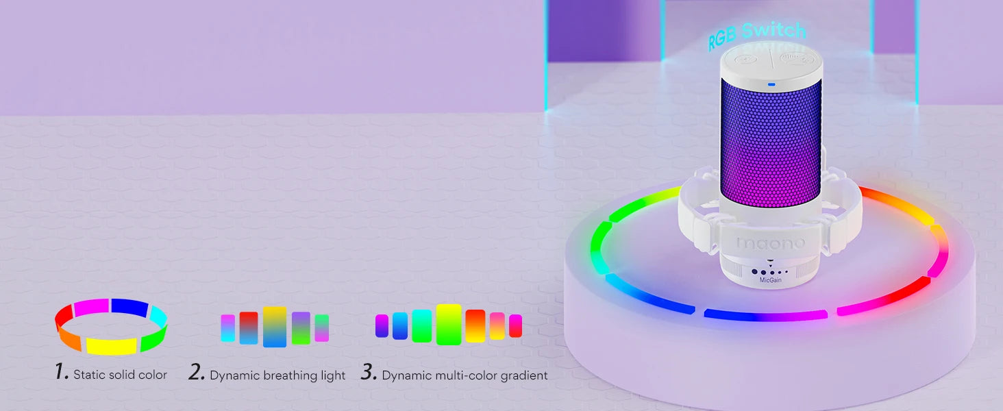 USB Gaming Microphone DGM20S with RGB Lighting and Mute Control Tidesmit