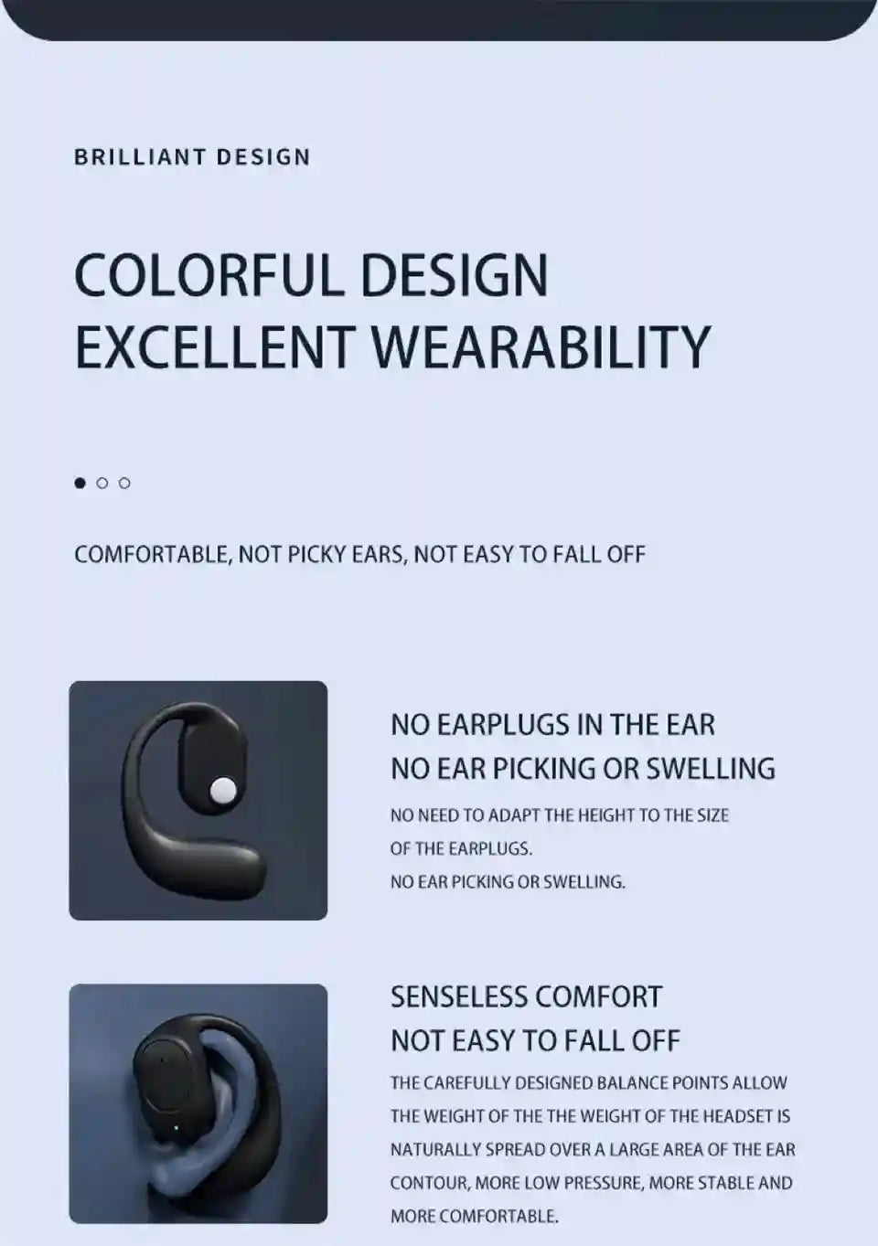 Wireless Single Earbud with Earhook - Bluetooth 5.3 Black - Tidesmit Tidesmit
