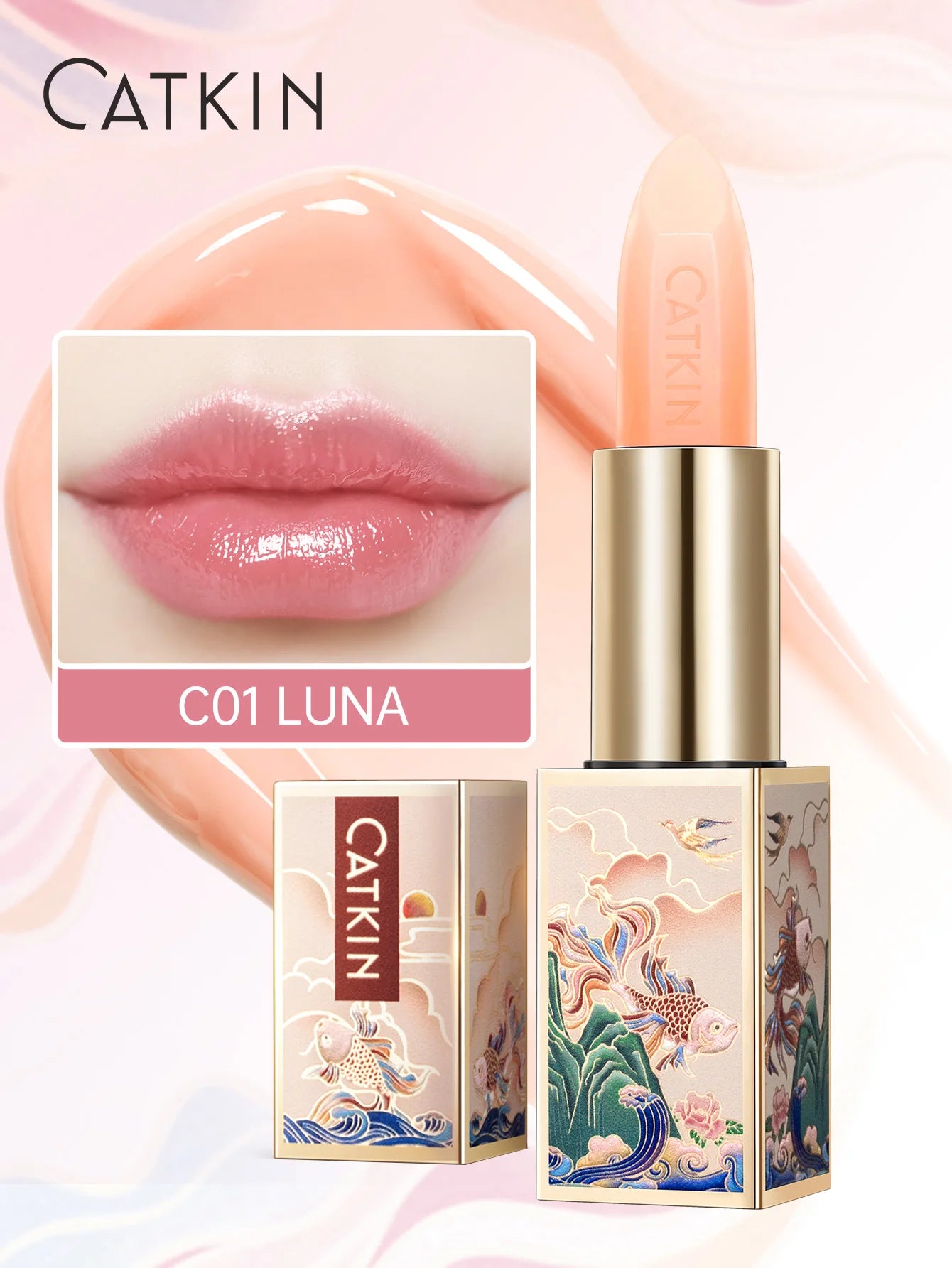 Color Changing Lip Balm: Hydrating Tinted Gloss by Tidesmit Lip Care C01 Luna Tidesmit