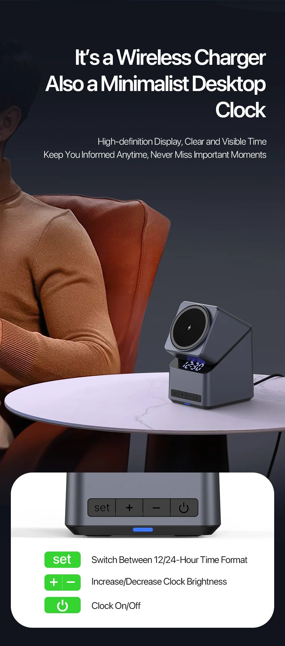 4 in 1 Wireless Charger: Qi Certified Fast Charging Station for Apple Tidesmit