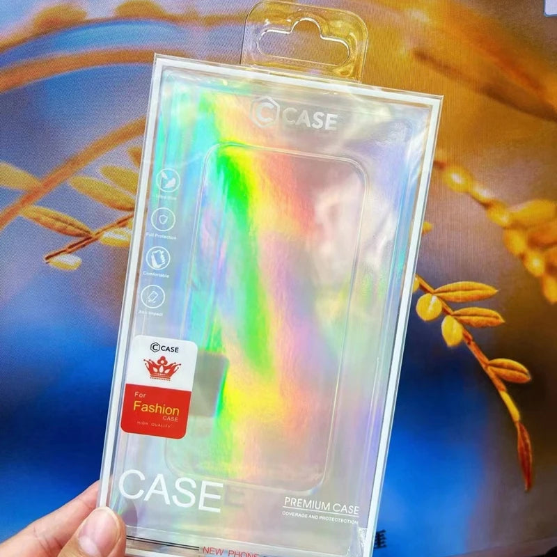 Phone Case Retail Packaging Box - Universal Clear PVC Display Red Laser Packaging Box Tidesmit