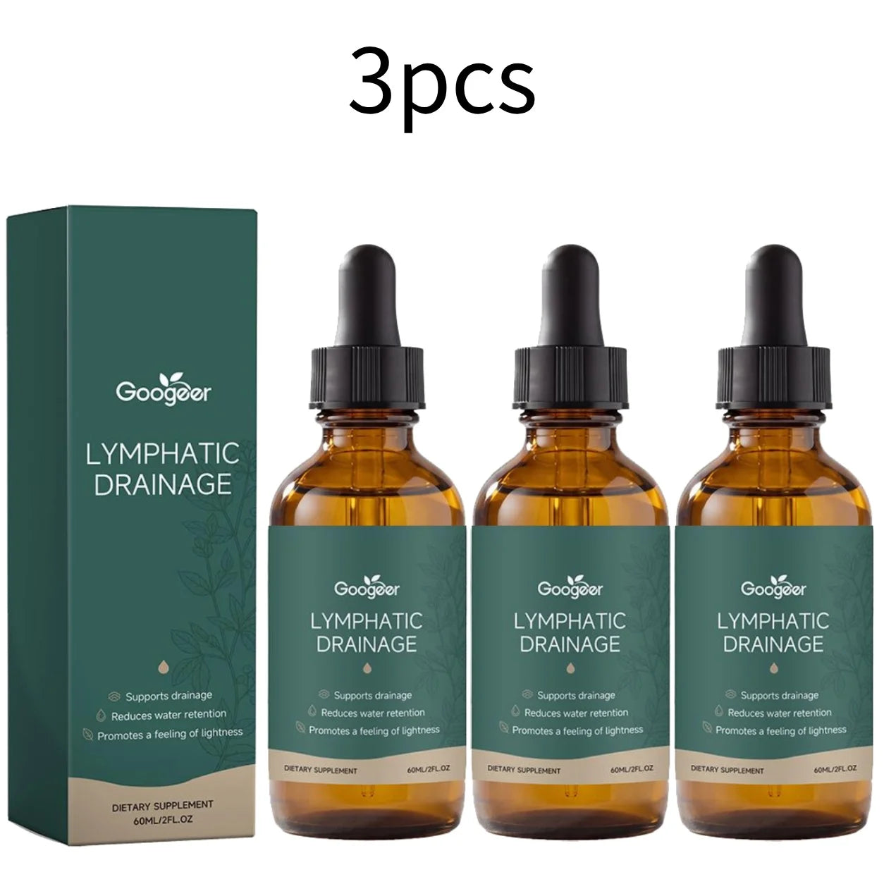 60ml Lymphatic Drainage Drops Natural Herbal Support Water Balance Detox Immune System MenWomen Gentle Liquid Supplement Dropper