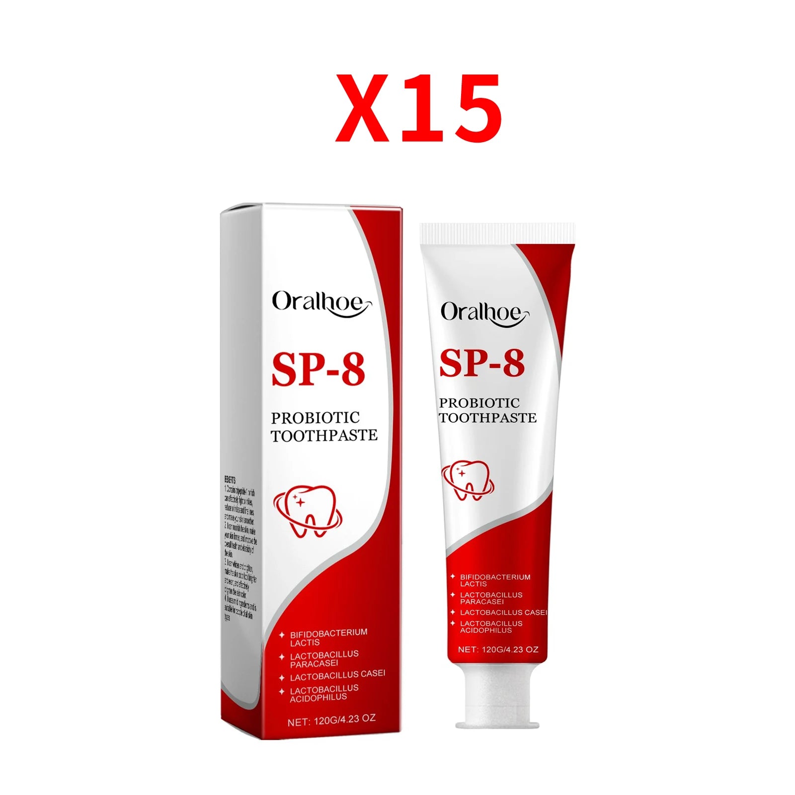 Tidesmit SP-8 Probiotic Whitening Toothpaste for plaque removal, stain whitening, and fresh breath dental care
