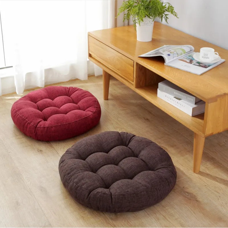 Inyahome Yoga Round Mat Pouf Seat Pillows Sofa Chair Bed Car Seat Pillows Cushions Floor Mat Meditation Pads for Dining Room