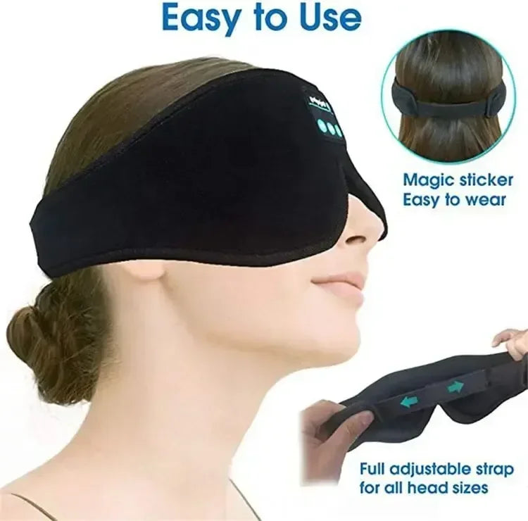 Bluetooth Sleeping Headphones Eye Mask – Soft Wireless Headband for Sleep Tidesmit